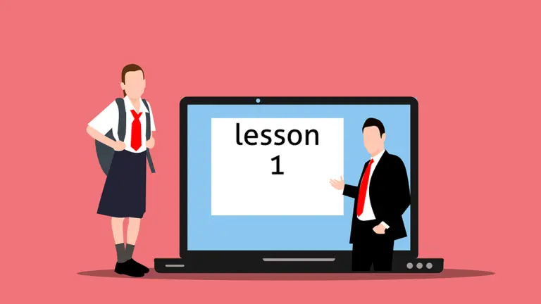 Cours en ligne avec professeur sur écran