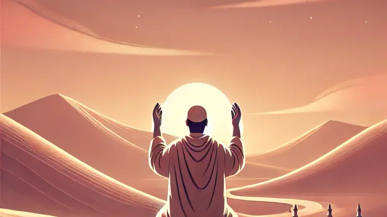 Muslim making dua on the Day of Arafah
