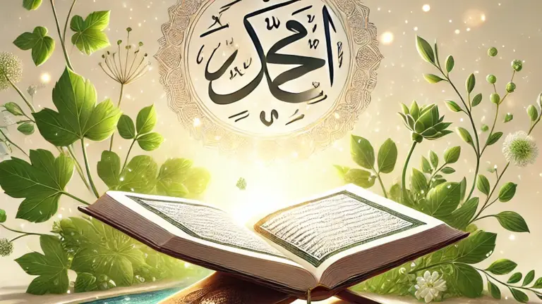 Open Koran met islamitische calligraphy en green decor