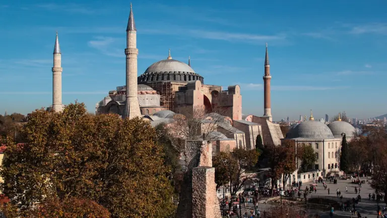 Hagia Sophia in Istanbul with minarets