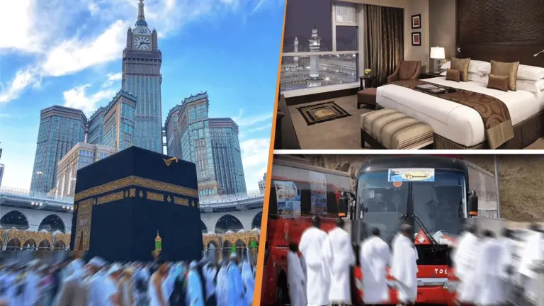 Muslimsk familj utför umra i Mecka i en trygg och fridfull andlig miljö
