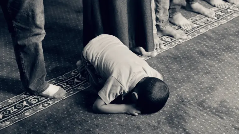 Muslim praying in prostration