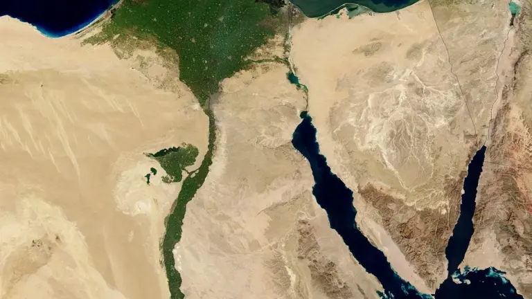 Satellittbilde av Egypt og Nildeltaet