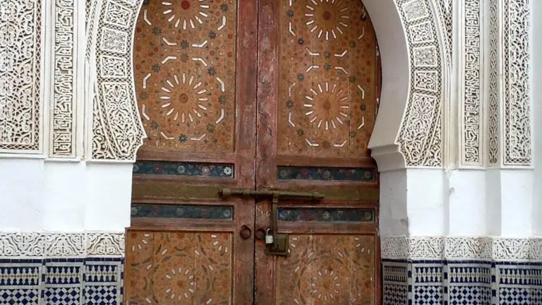 Mosque door with Islamic architecture