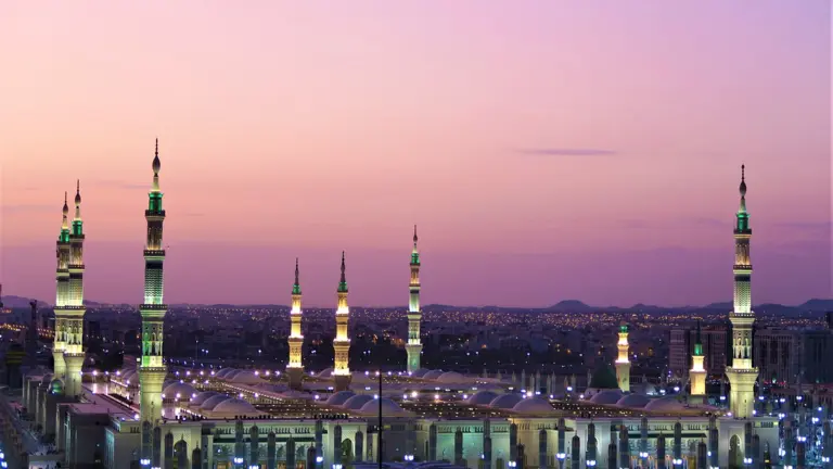 Medina mosque at sunset