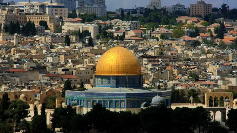 Dome of the Rock in Jerusalem seen from afar