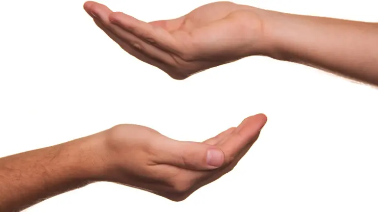 Open hands making dua against poverty