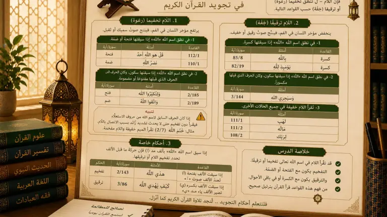Tajwid lesson about the letter lam in the Quran