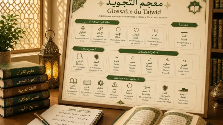 Illustrated glossary of Tajweed and Quran recitation terms