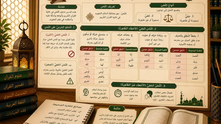 Tajwid lesson about Quran recitation errors
