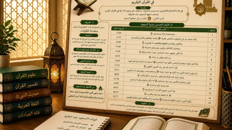 Tajweed lesson about prostration verses