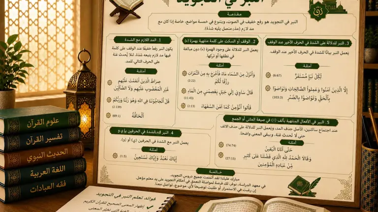 Tajweed lesson about nabr in the Quran