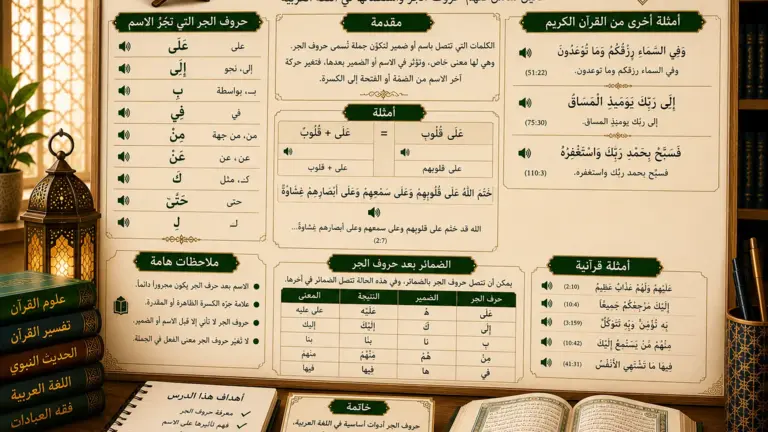 Chart on Arabic prepositions