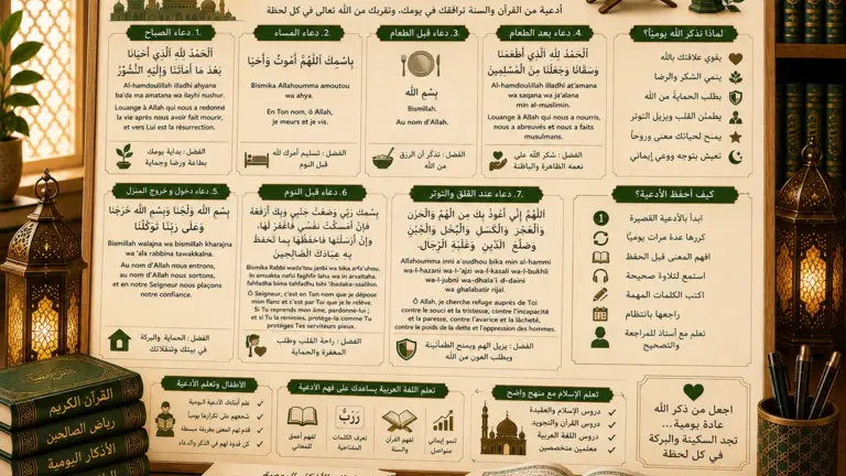 Islamic chart about daily duas