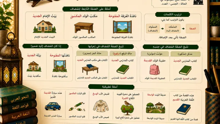 Arabic grammar lesson about idafa and adjectives