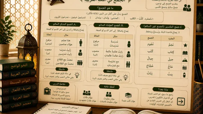 Illustration of the Arabic plural اَلْجَمْعُ