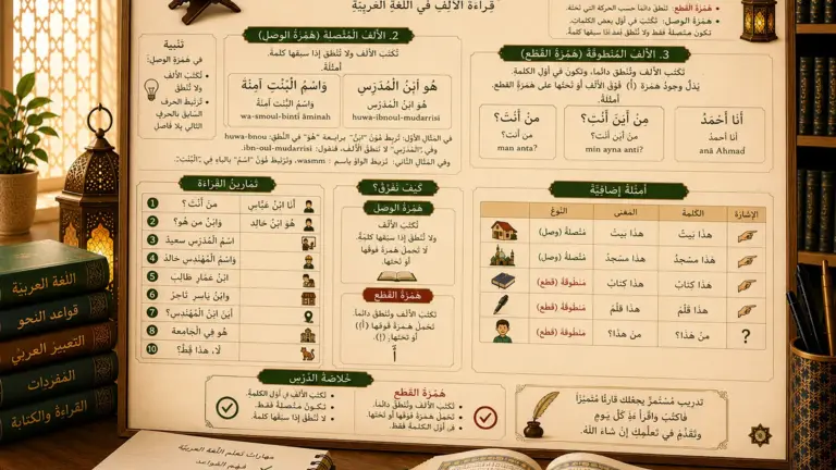 Arabic illustration about the letter Alif