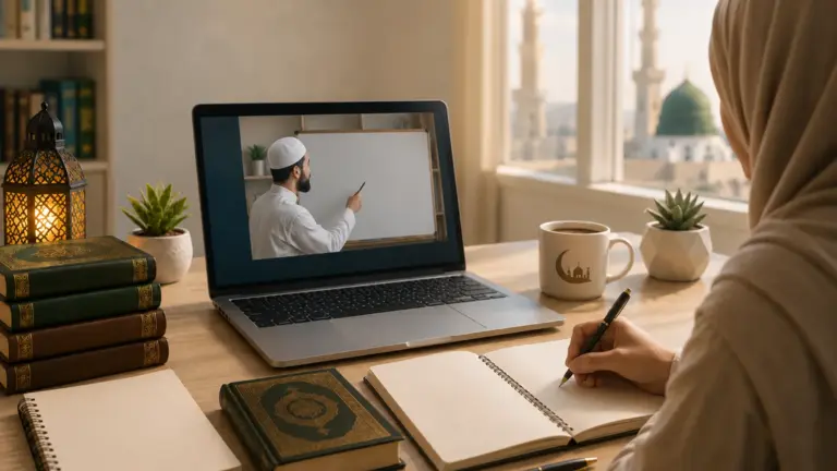 Online Islamic class with teacher