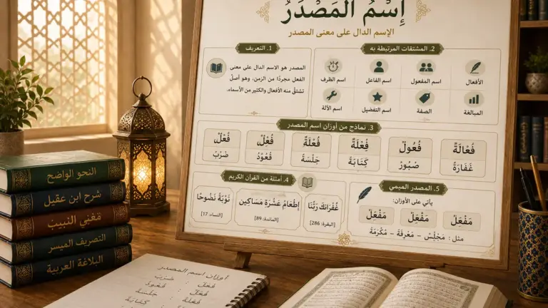 Tableau d’arabe présentant le nom verbal masdar