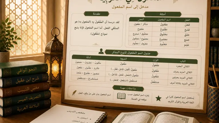 Pedagogisk oversikt over aktivt partisipp på arabisk
