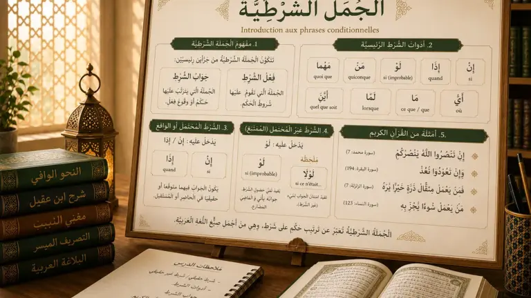 Arabische grammatica board about conditional sentences