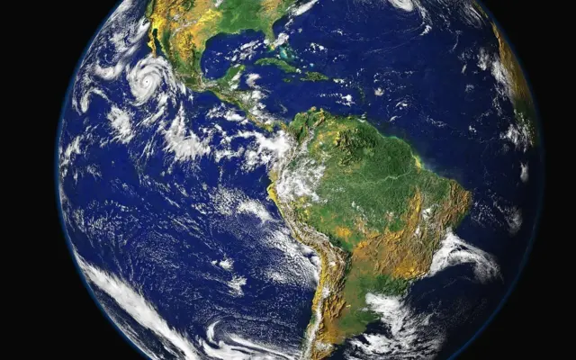 Planet Erde aus dem Weltraum betrachtet