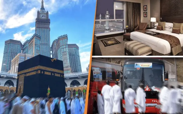 Muslimsk familj utför umra i Mecka i en trygg och fridfull andlig miljö