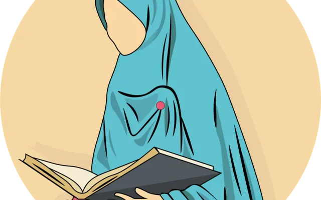 Muslimische Frau liest während des Ramadans im Koran