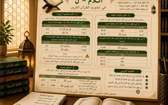 Tajwid lesson about the letter lam in the Quran