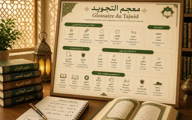 Illustrated glossary of Tajweed and Quran recitation terms