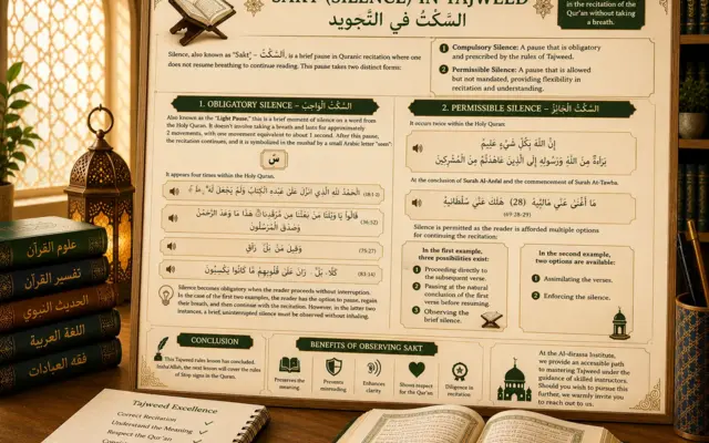 Tajweed lesson about sakt in Quran recitation