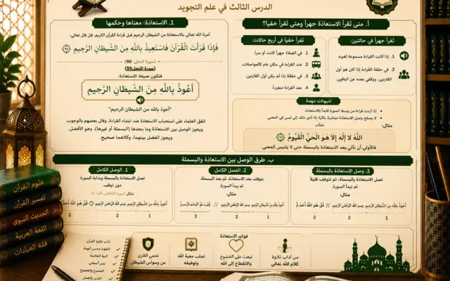 Tajweed lesson about Istiadhah and Basmala