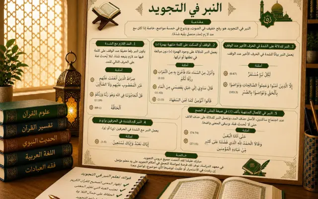 Tajweed lesson about nabr in the Quran