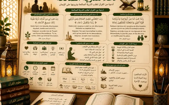Islamic chart about dua for righteous children
