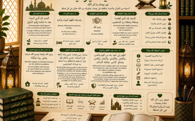 Islamic chart about daily duas