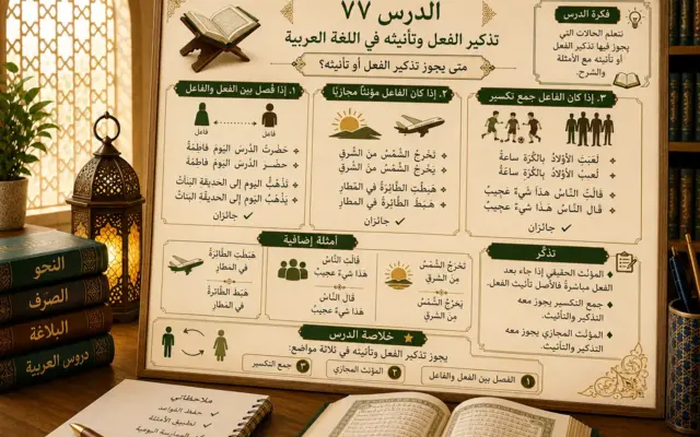 Arabic grammar lesson about masculine and feminine verbs