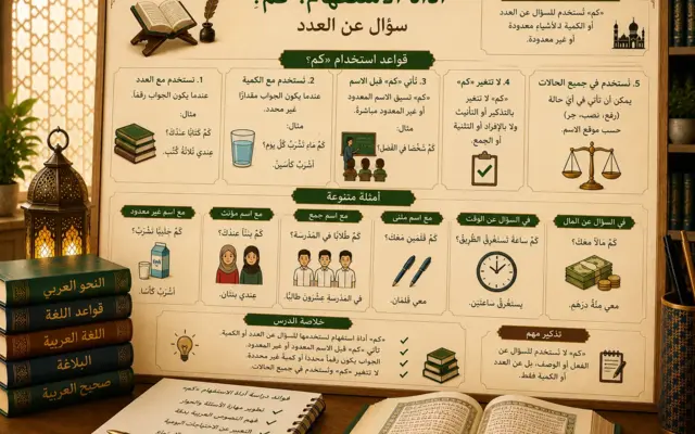 Arabic question word kam grammar lesson