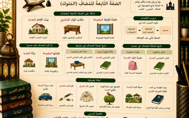 Arabic grammar lesson about idafa and adjectives