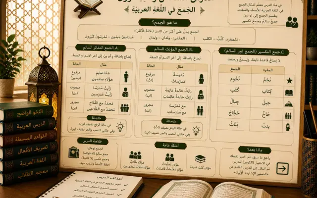 Illustration of the Arabic plural اَلْجَمْعُ