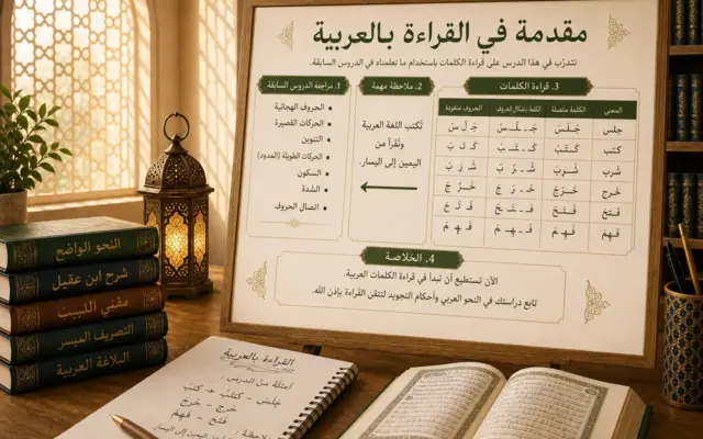 Arabic word reading lesson board