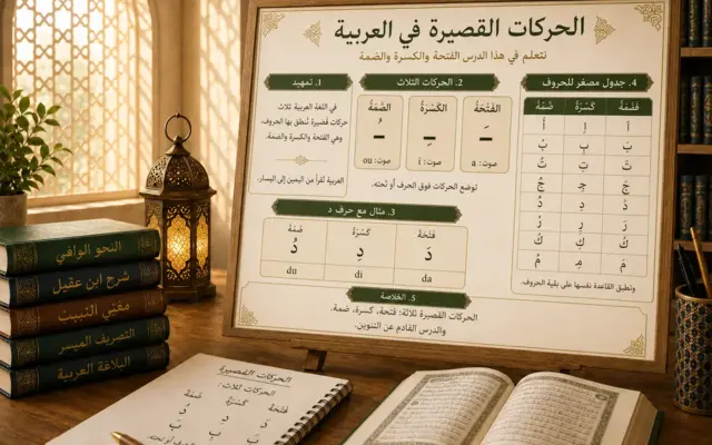 Arabic short vowels lesson board