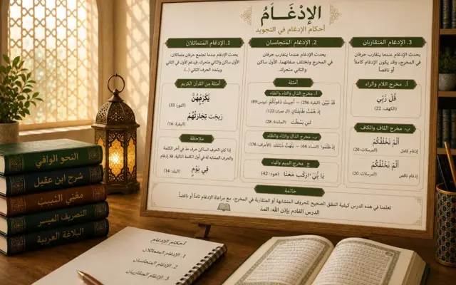 Tajweed board about letter assimilation