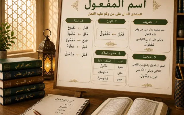 Scheda didattica sul participio passivo in arabo