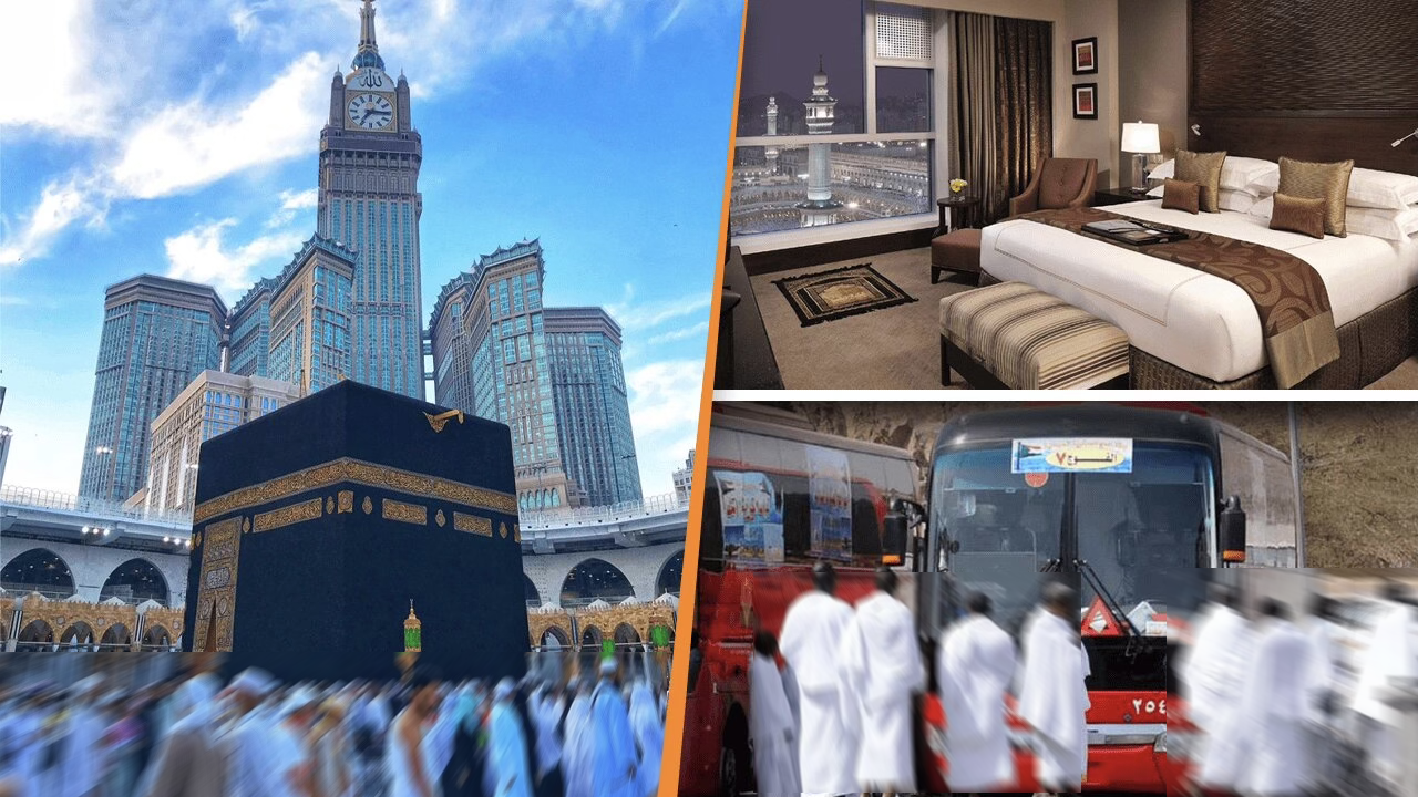 Muslim family performing Umrah in Mecca in a calm, secure, and spiritually uplifting environment