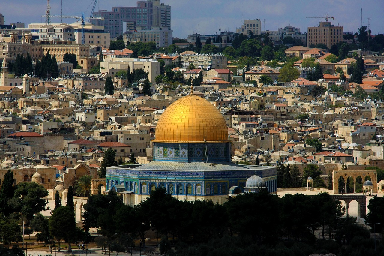 Dome of the Rock in Jerusalem seen from afar