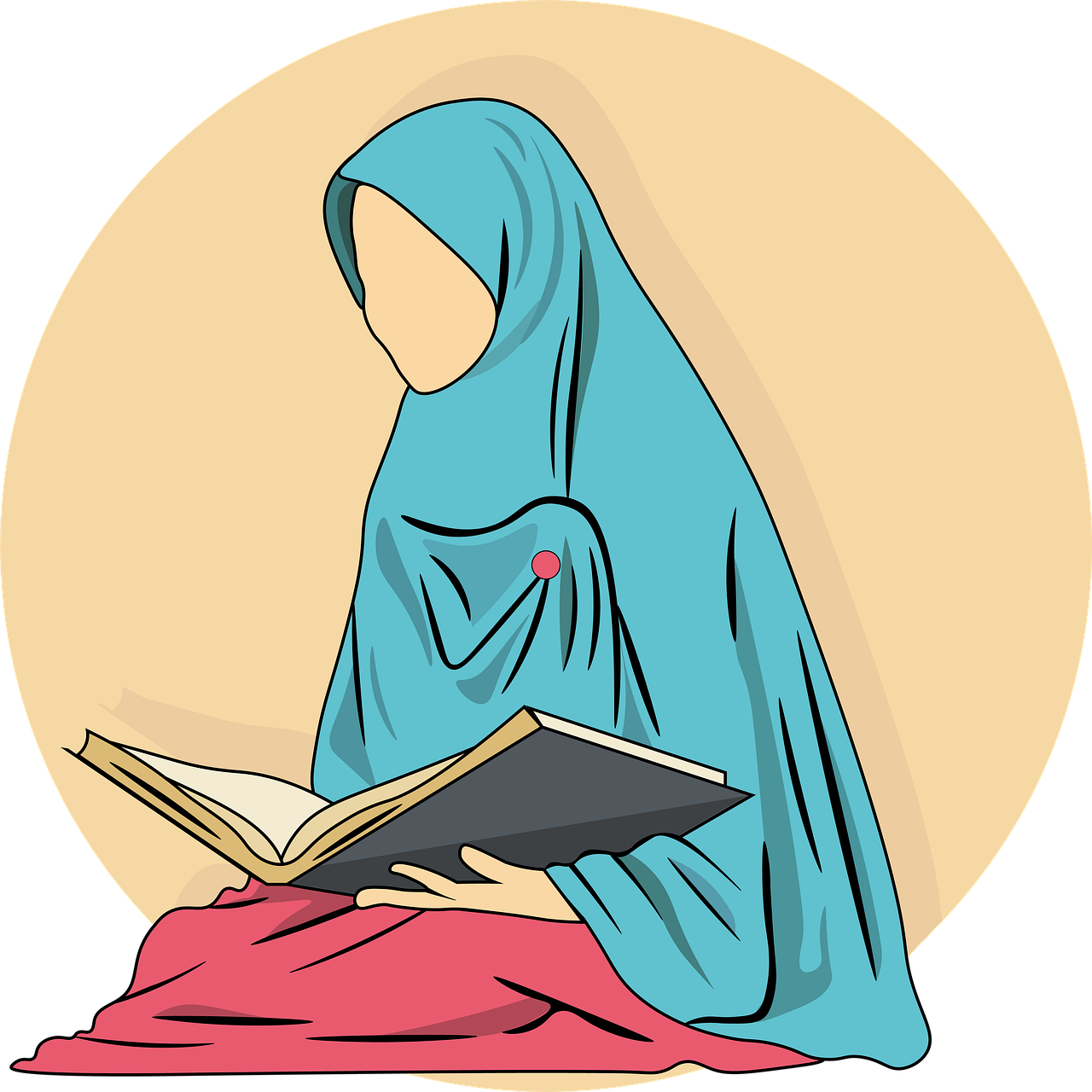Femme musulmane lisant le Coran pendant Ramadan