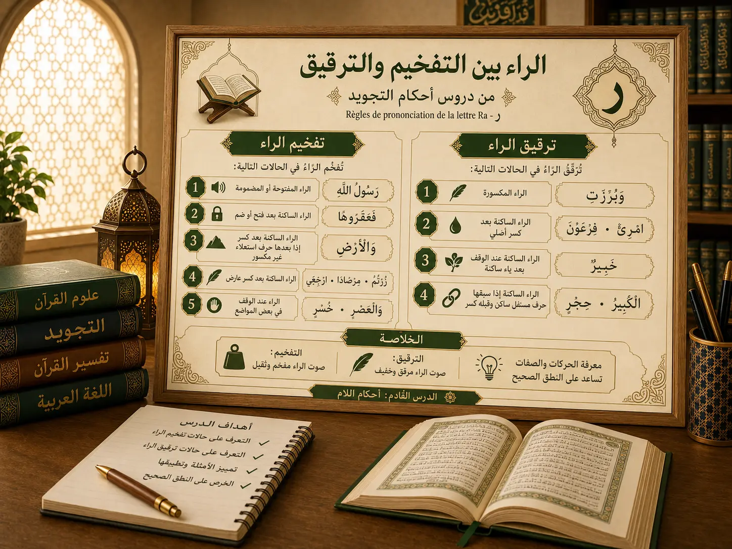 Tajwid lesson about ra between tafkhim and tarqiq