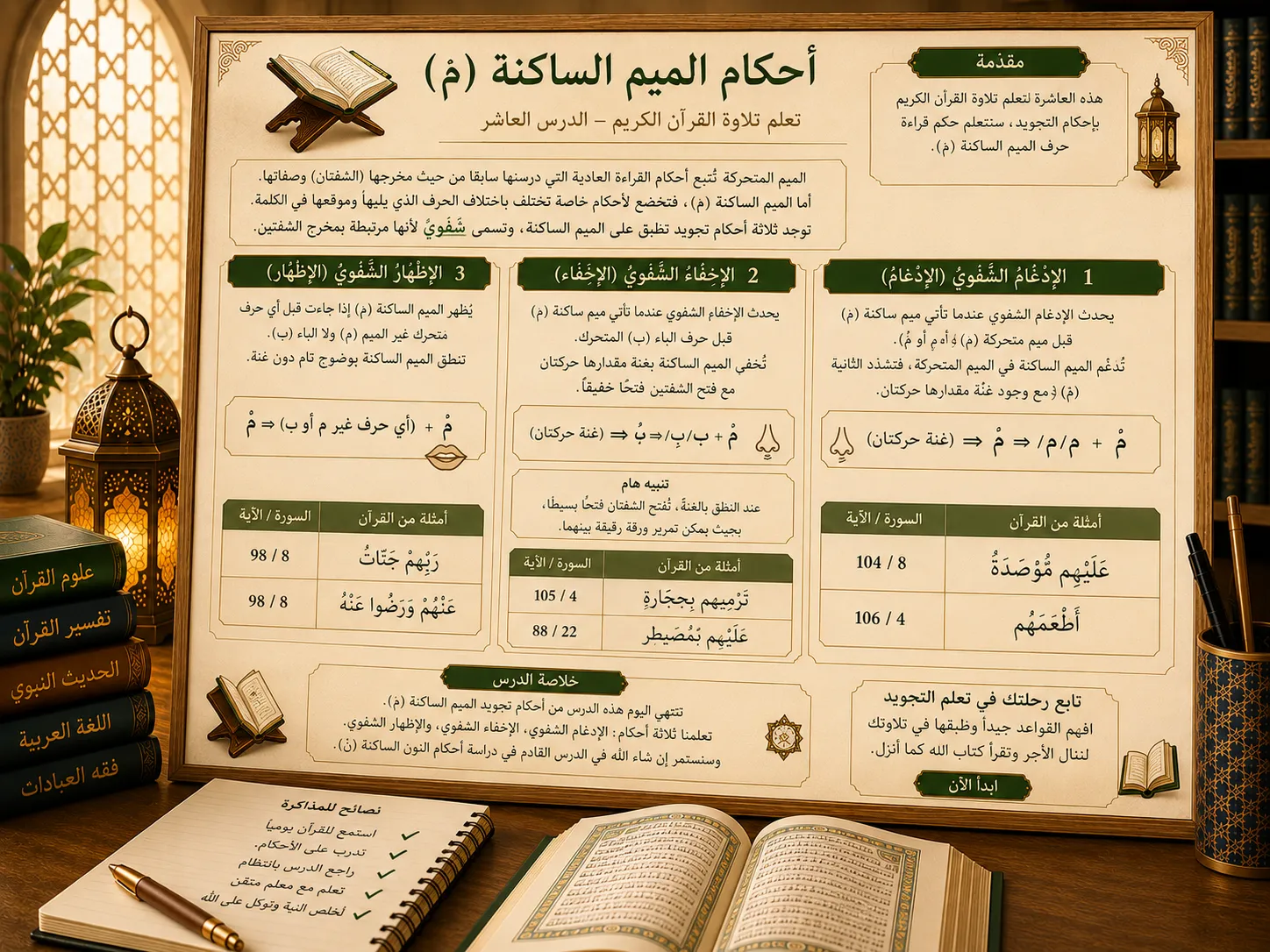 Tajwid lesson about meem sakinah