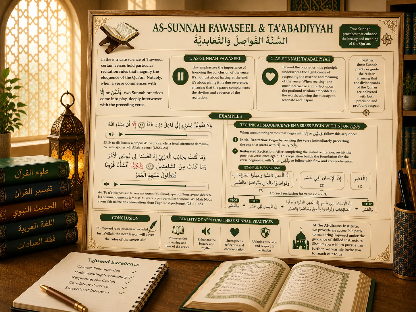 Cours de tajwid sur As-Sunnah Fawaseel et Ta’abadiyyah