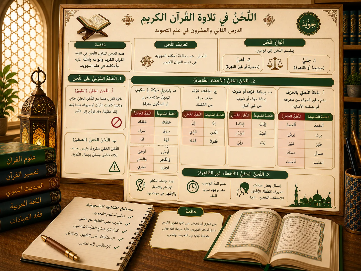 Cours de tajwid sur les erreurs de récitation du Coran